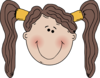 Blushing Girl In Pigtails Clip Art